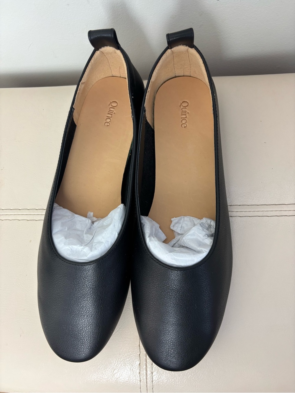 Quince Italian Leather Glove Ballet Flat In Black Size 8.5 NWOT - Picture 3 of 9